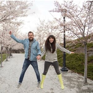 Joules rain coat white and black stripe with beautiful floral interior
